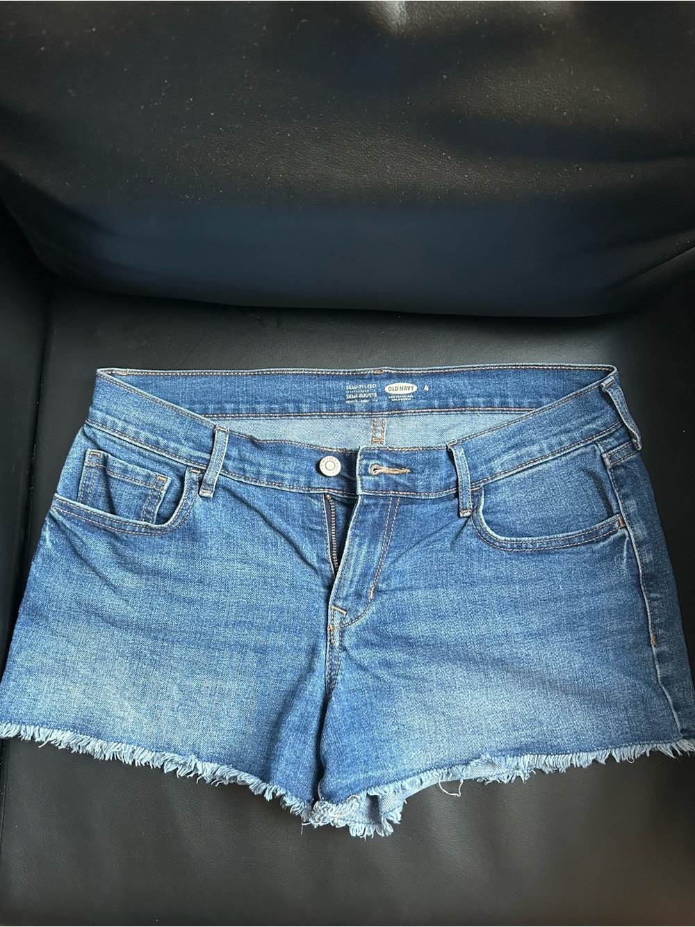 Old Navy Blue Denim Frayed Hem Jean Shorts